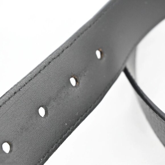 Louis Vuitton Black Leather Pont Neuf Silver Buckle Belt 85/34 bsj630-102325 - Picture 14 of 15